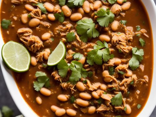 Mexican-Style Bean Soup with Shredded Chicken & Lime