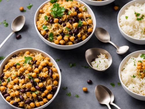 Middle Eastern Rice with Black Beans and Chickpeas