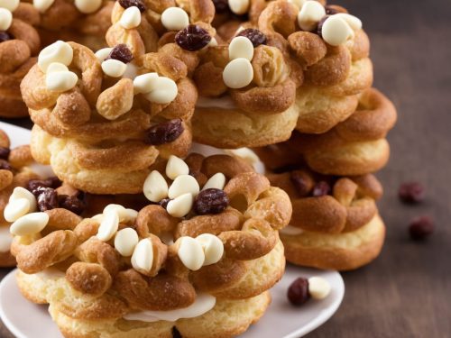 Mini Paris-Brest with white chocolate & crystallised fruit