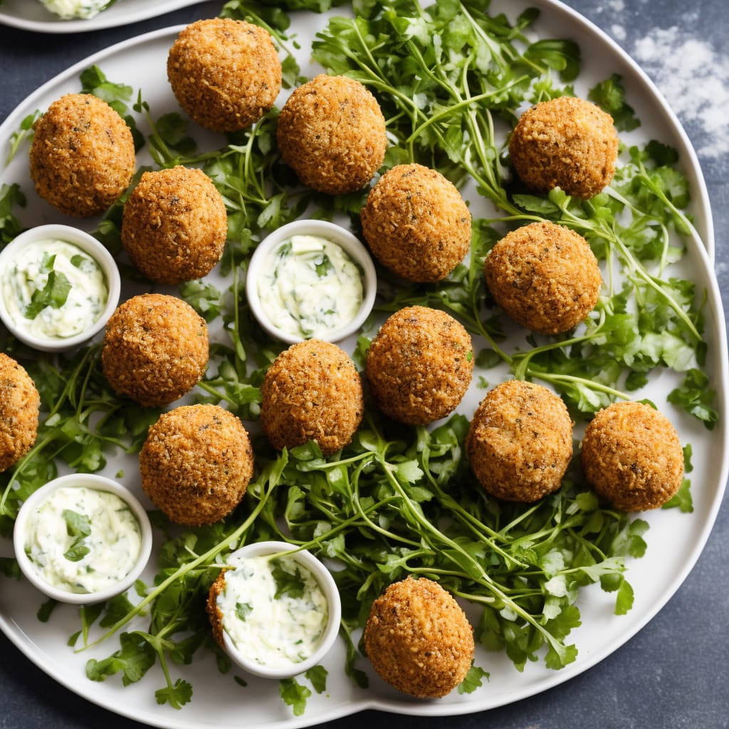 Mini smoked haddock scotch eggs with asparagus dippers & watercress mayonnaise