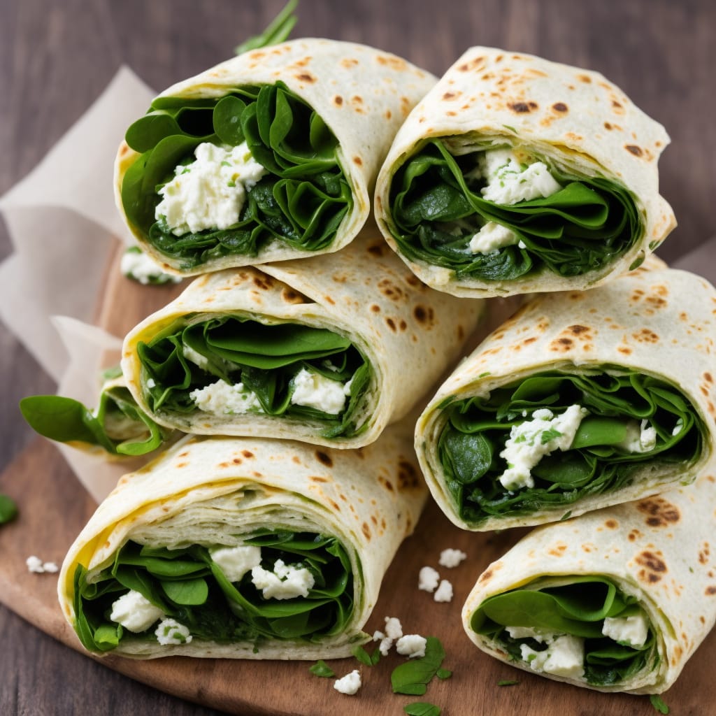 Minted Pea, Goat’s Cheese & Spinach Wraps