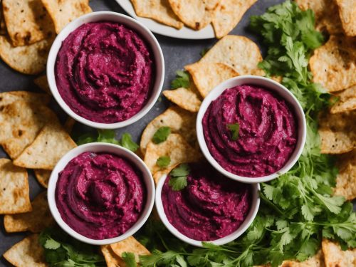 Minty Beetroot Dip with Chilli Pitta Crisps