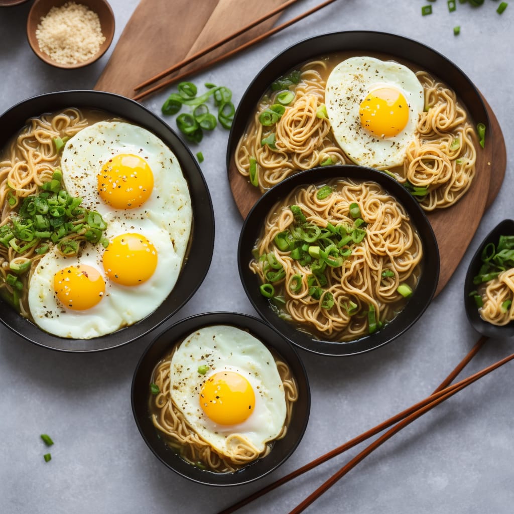 Miso Noodles with Fried Eggs