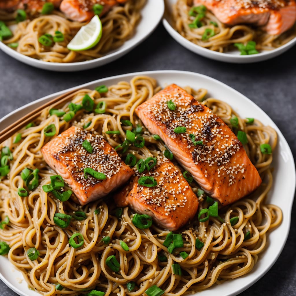 Miso Salmon with Ginger Noodles
