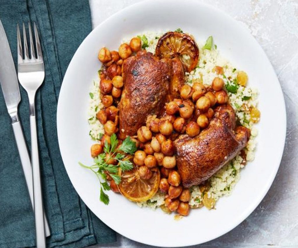 Moroccan Chicken Couscous with Dates