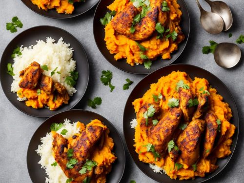 Moroccan Chicken with Sweet Potato Mash