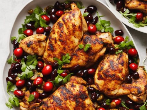 Moroccan-Style Chicken with Sour Cherries & Olives