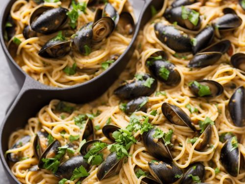Mussels and Pasta with Creamy Wine Sauce