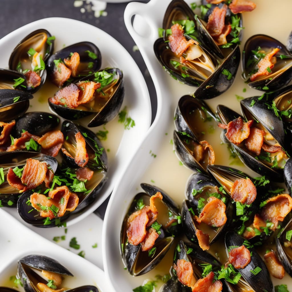 Mussels steamed with cider & bacon