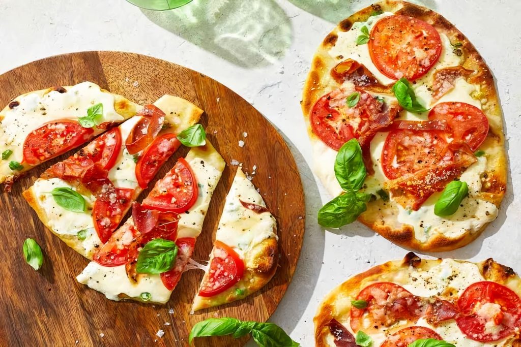 Naan Bread Margherita Pizza with Prosciutto Recipe