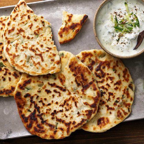 Naan Dippers with Fresh Mint & Coriander Raita Recipe
