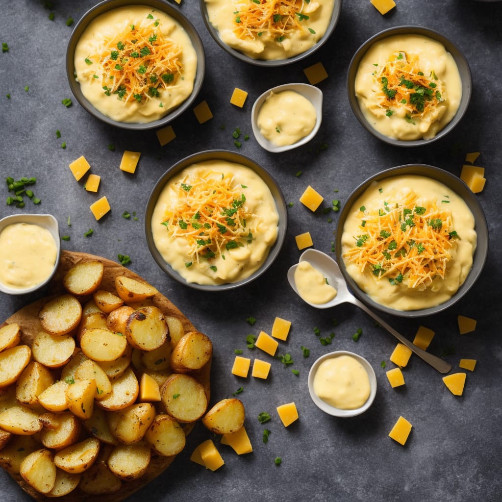New Potatoes with Cheddar Cheese Sauce