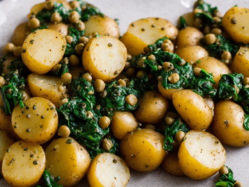 New Potatoes with Spinach & Capers