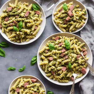 One-Pan Pea & Ham Pesto Pasta