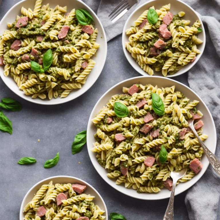 OnePan Pea & Ham Pesto Pasta Recipe