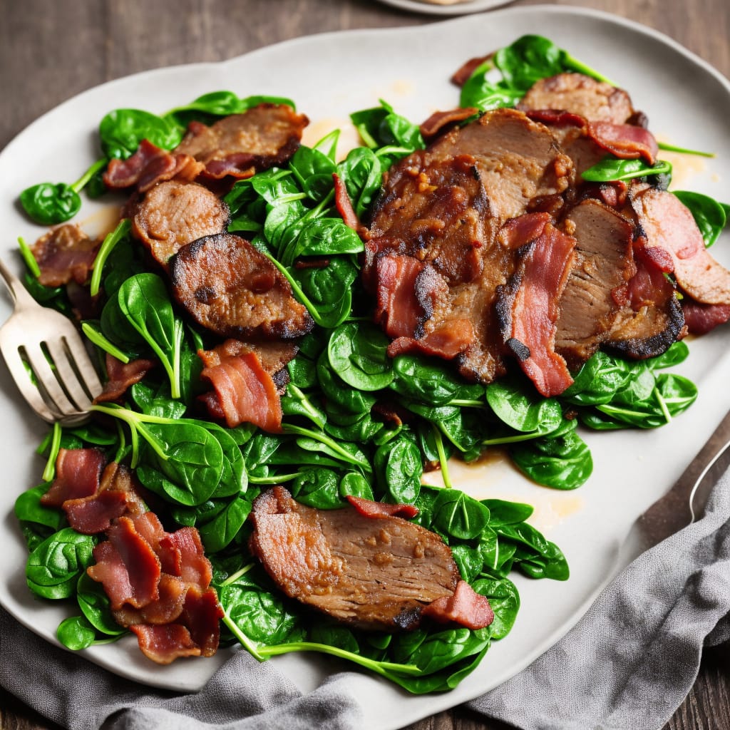 One-Pan Pigeon Breast with Spinach & Bacon