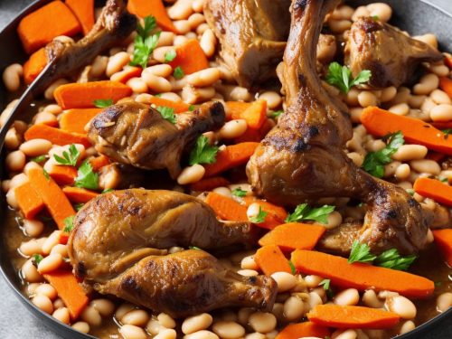 One-Pan Roast Duck Legs with White Beans & Carrots