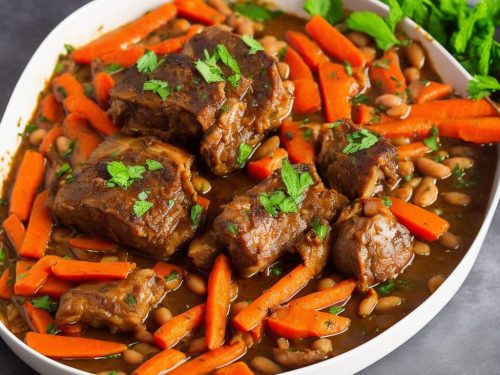 One-Pot Braised Lamb Breast with Beans, Carrots & Mint