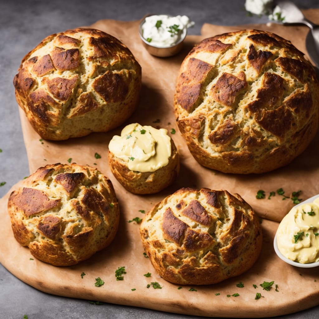 Onion Soda Bread with Whipped English Mustard Butter