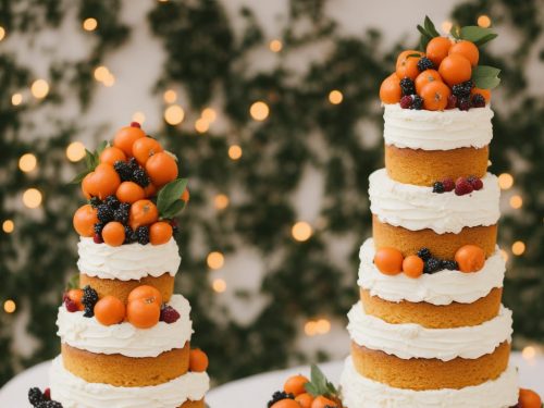 Orange Berry Wedding Cake