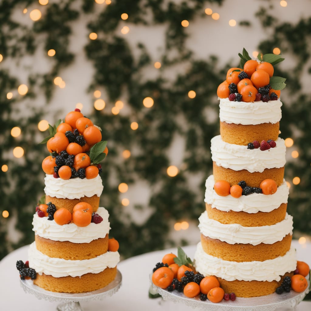 Orange Berry Wedding Cake