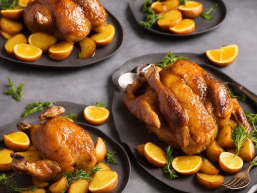 Orange-glazed Duck with Duck-fat Fondant Potatoes