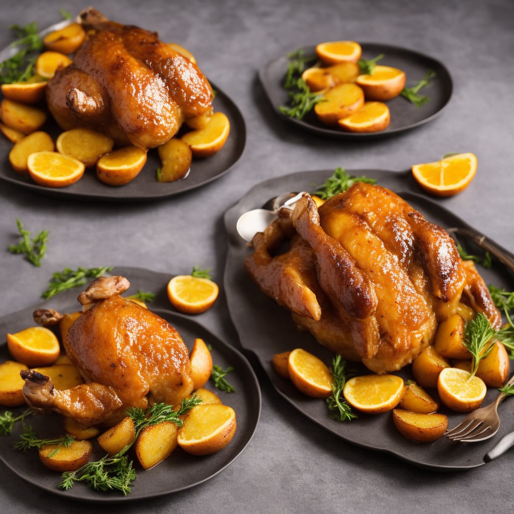 Orange-glazed Duck with Duck-fat Fondant Potatoes