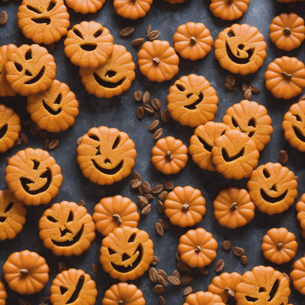 Orange Pumpkin Face Cookies