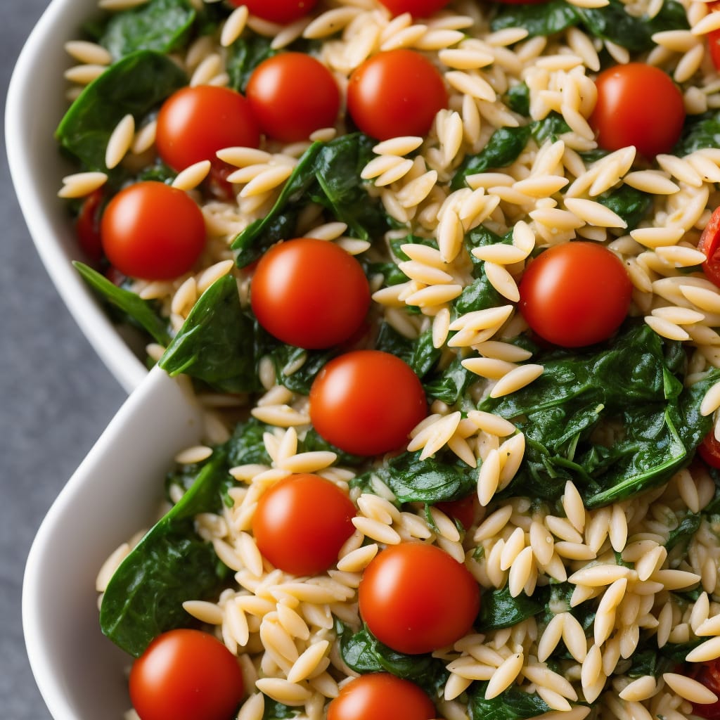 Orzo with Spinach & Cherry Tomatoes