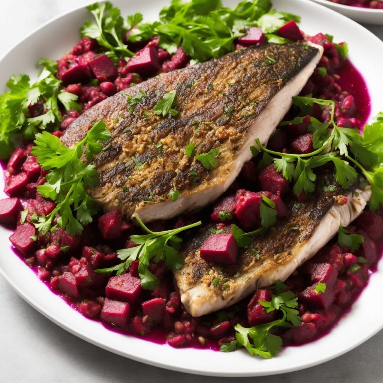 PanCooked Mackerel with Beetroot Salsa & Bean Mash Recipe