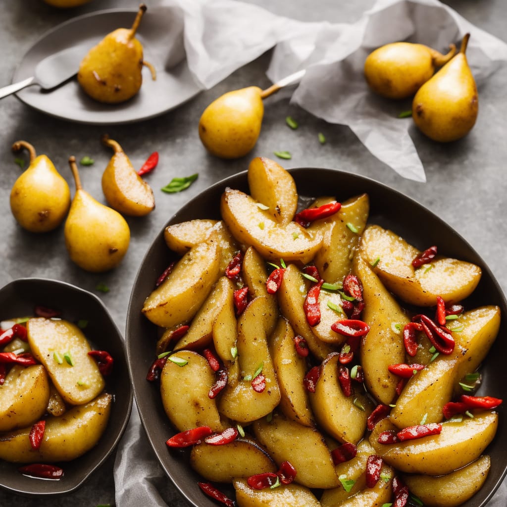 Pan-fried Pears with Ginger & Chilli Butter