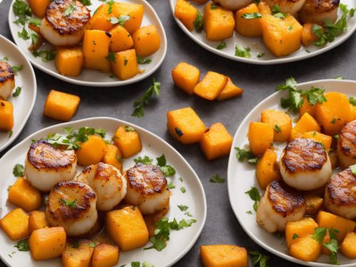Pan-Fried Scallops with Butternut Squash Two Ways