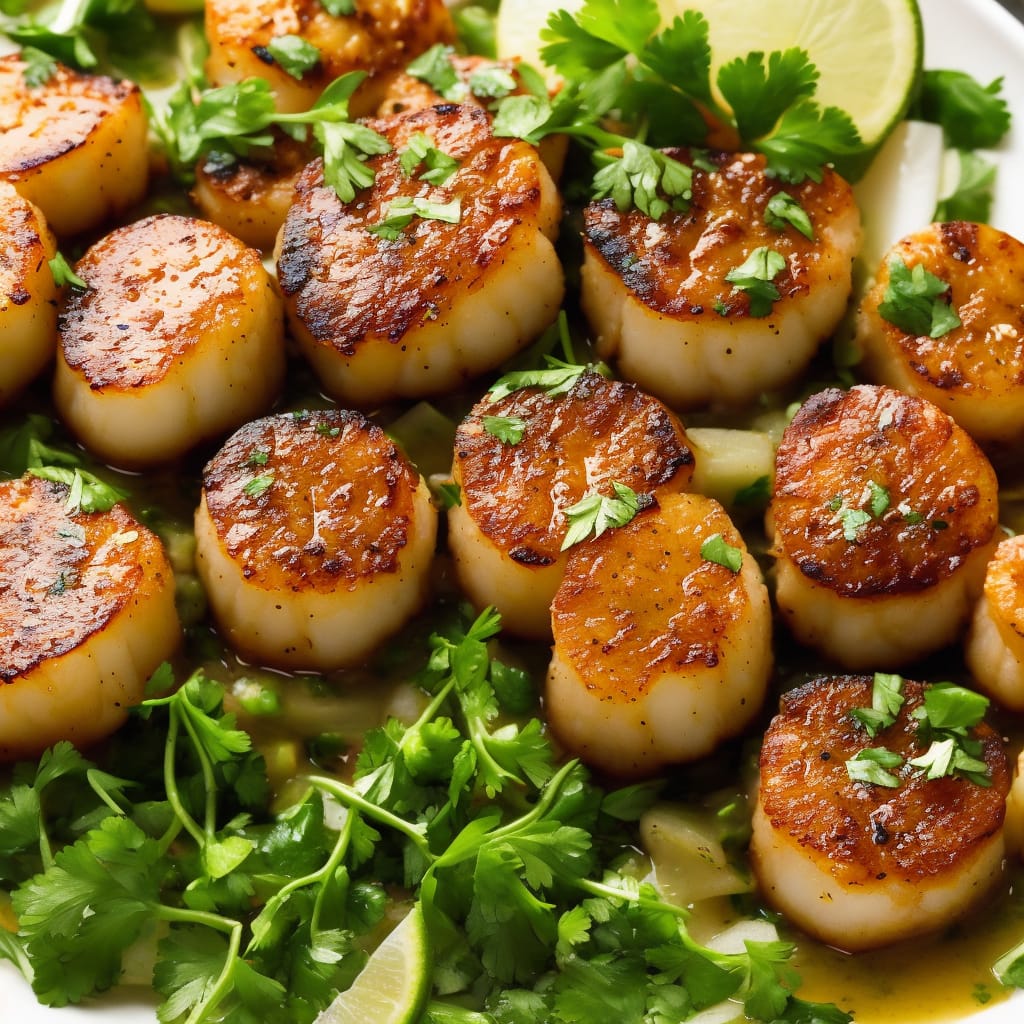 Pan-fried Scallops with Lime & Coriander