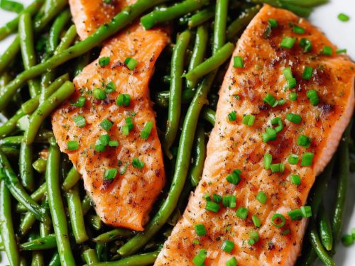 Pan-fried Smoked Salmon with Green Beans & Chives