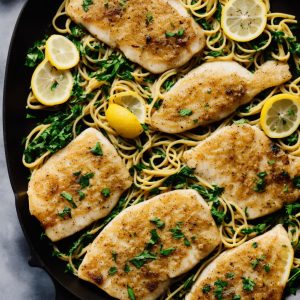 Pan Seared Lemon Tilapia with Parmesan Pasta