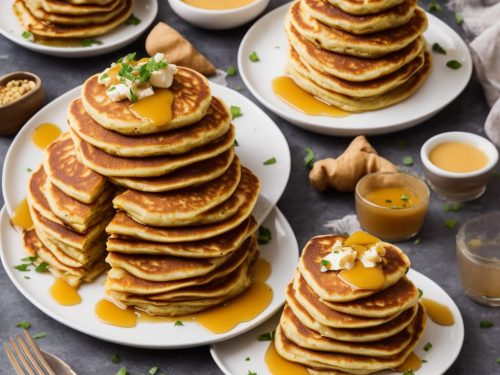 Parsnip Pancakes with Honey & Mustard Dressing