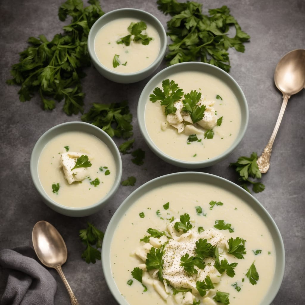 Parsnip Soup with Parsley Cream