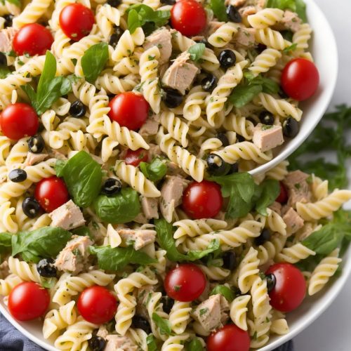 Pasta salad with tuna, capers & balsamic dressing Recipe