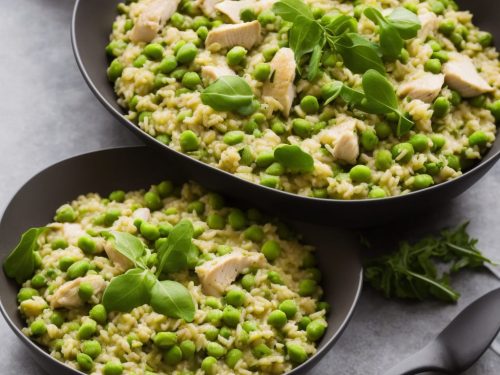 Pea, Broad Bean & Rocket Risotto with Chicken