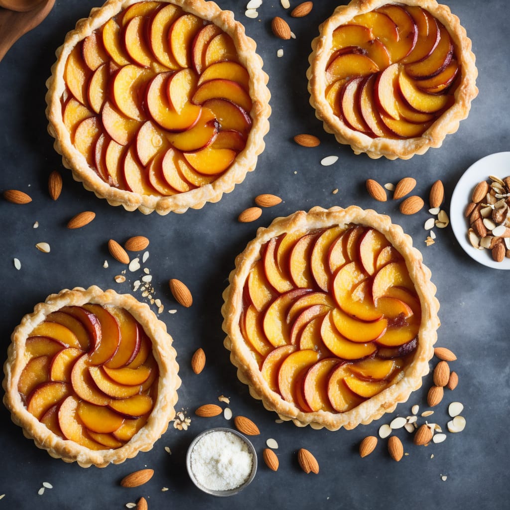 Peach Puff Pastry Tart with Almonds