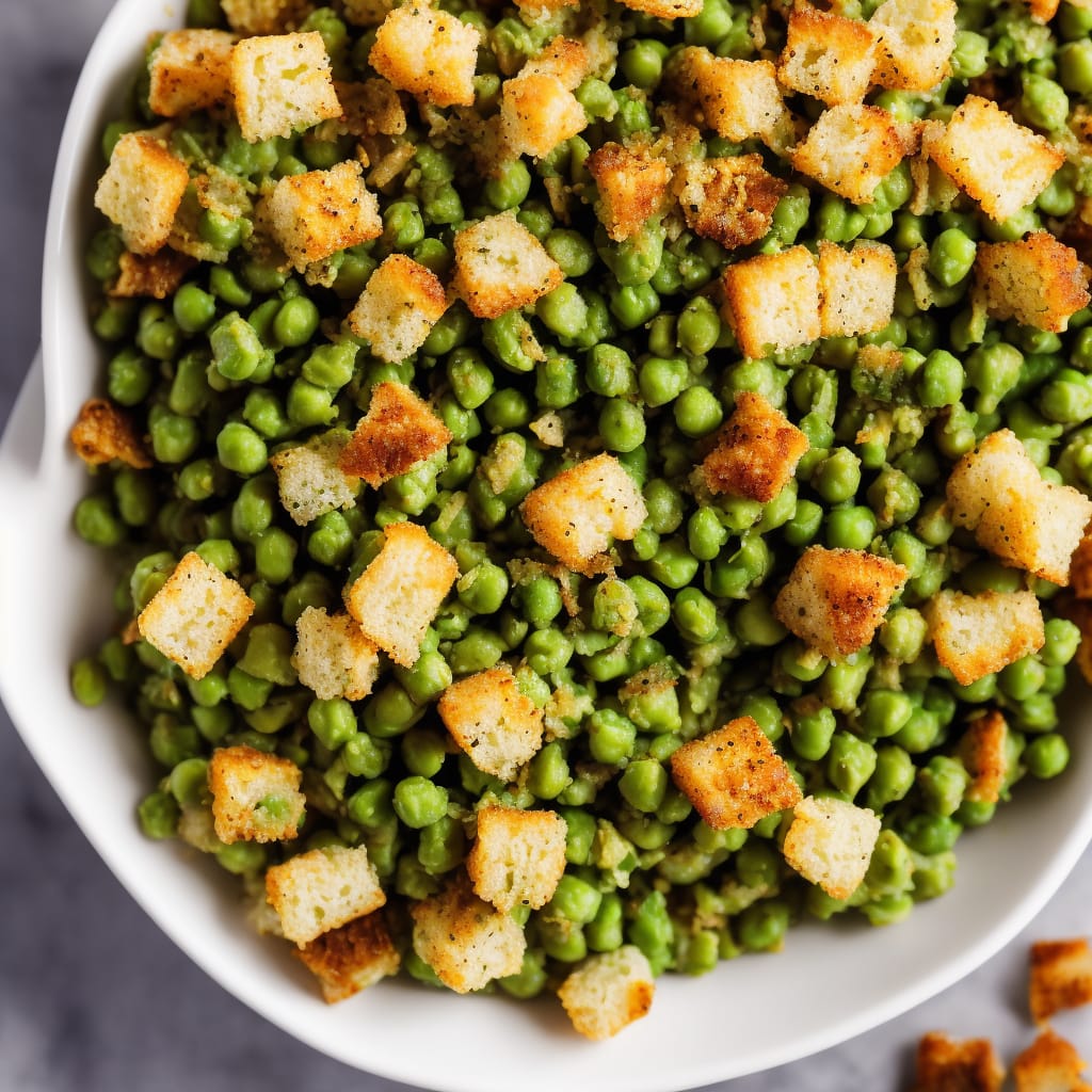 Peas & Beans with Crunchy Croutons