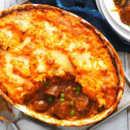 Peppery Sausages with Sweet Potato Mash Recipe