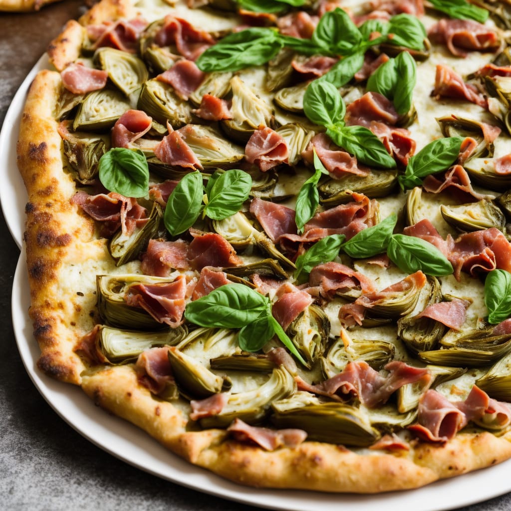 Pesto Pizza with Artichokes & Prosciutto