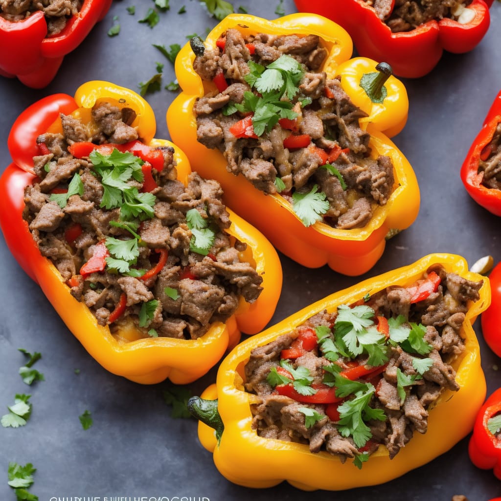 Philly Cheese Steak-Stuffed Bell Peppers