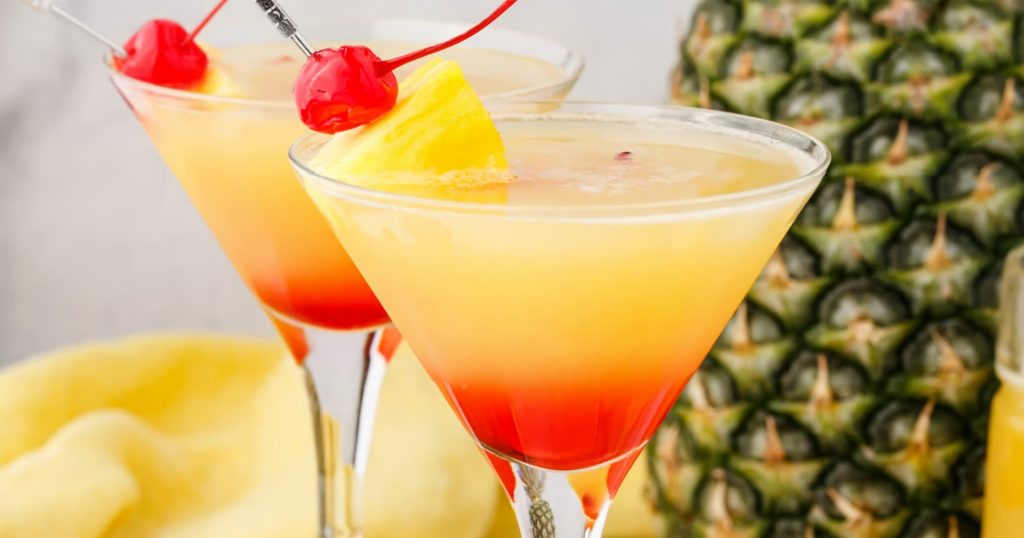 Pineapple Upside-down Cake Martinis