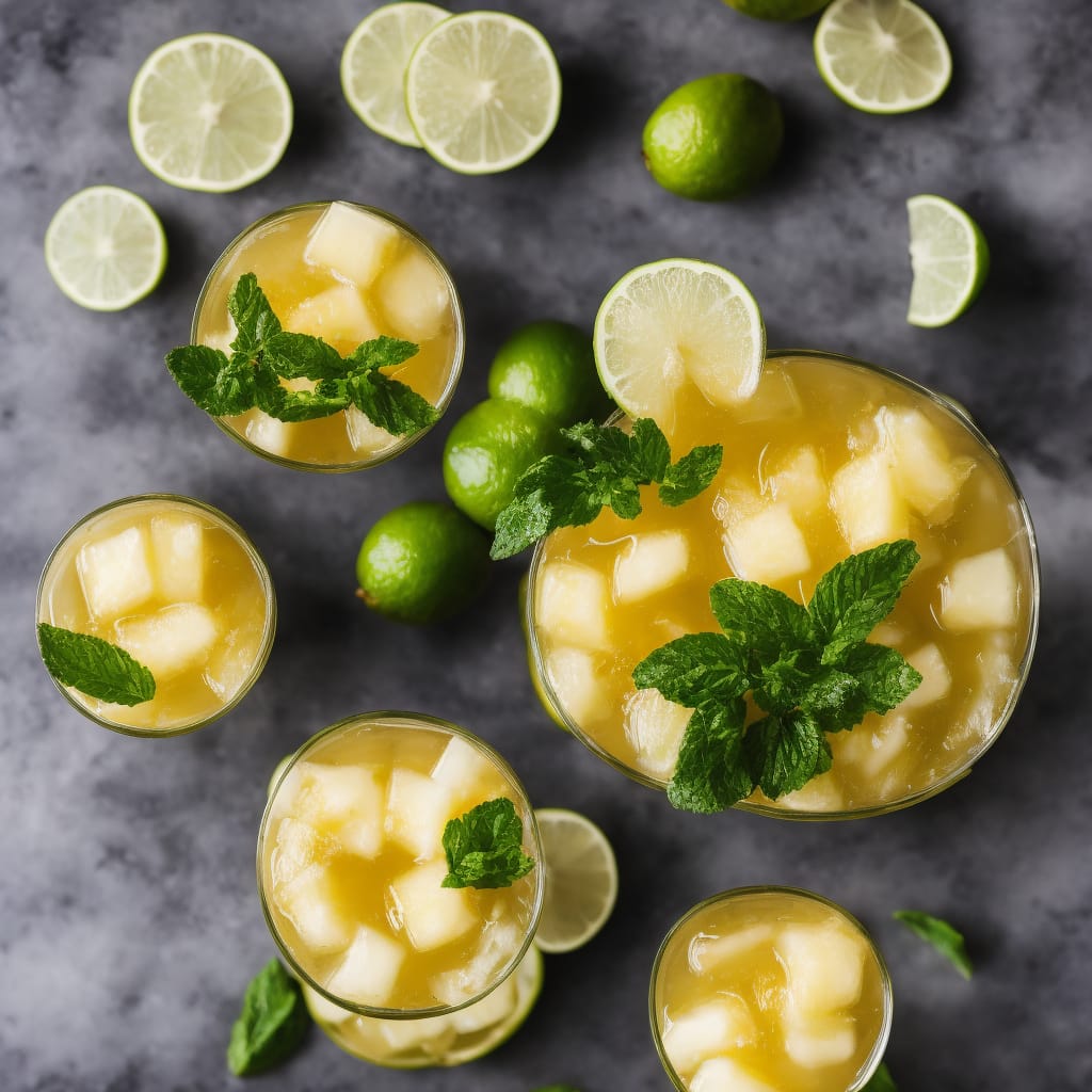Pineapple with Lime & Vanilla Syrup