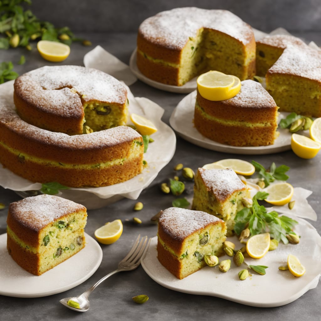 Pistachio, courgette & lemon cake