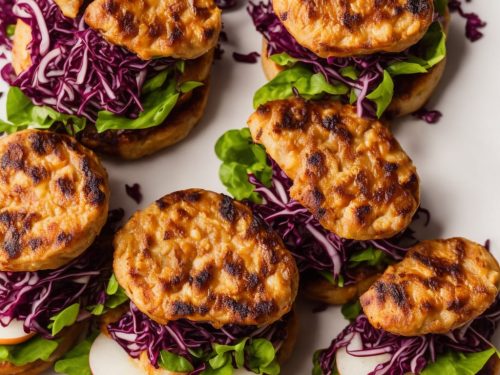 Pork & apple burgers with pickled red cabbage