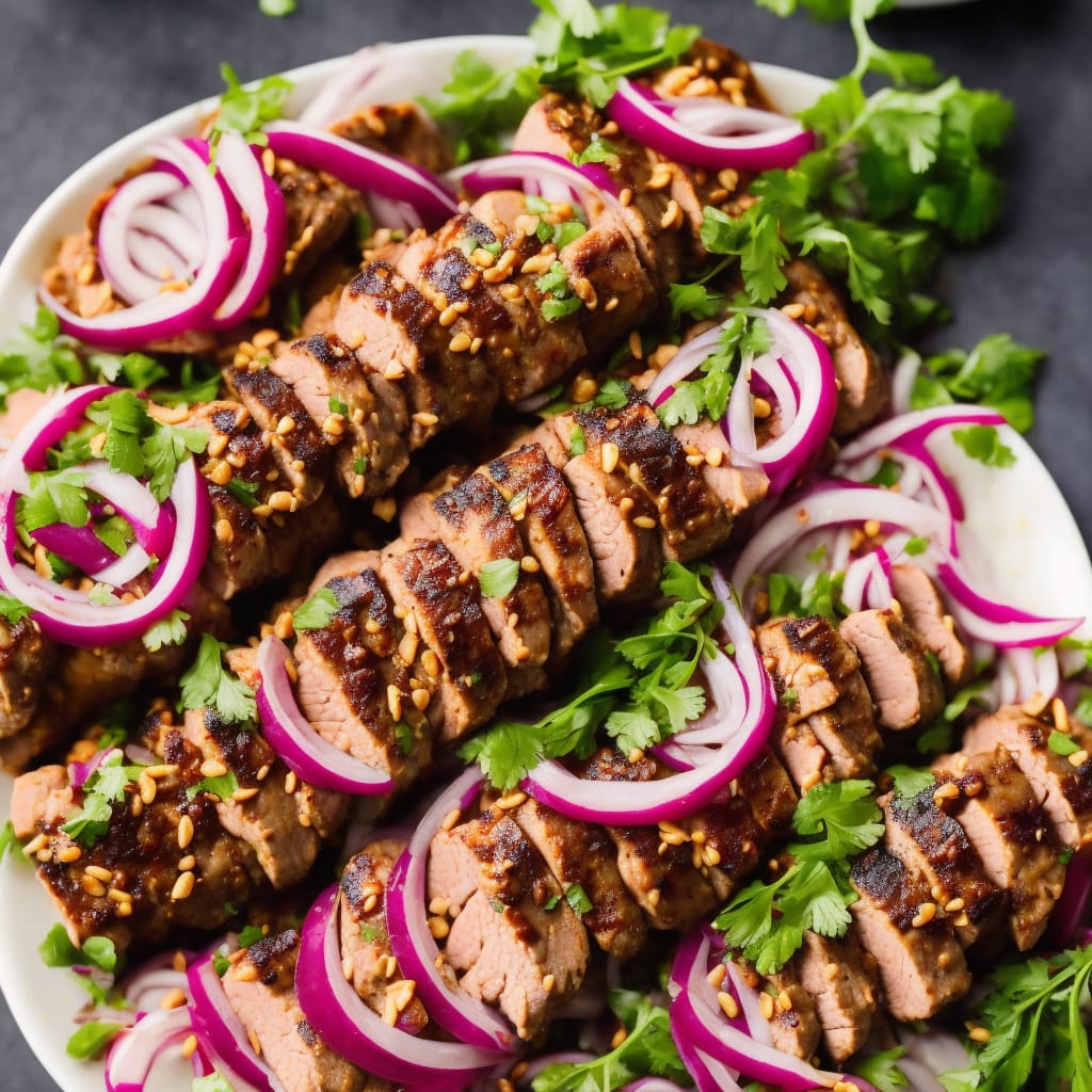Pork Tenderloin with Chipotle Sauce & Pickled Red Onions