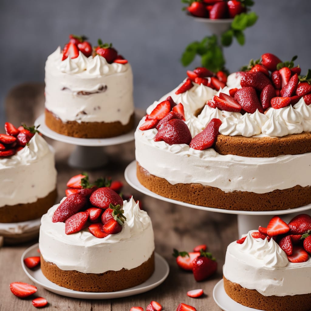 Praline Meringue Cake with Strawberries